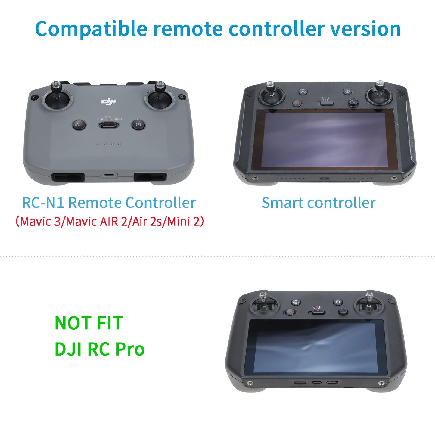 Hanatora RC-N3/N1/N2/N1C Remote Controller Sticks for DJI Neo,Mavic 3,Mini 4K/2 SE,Mini 4/3 Pro,Air 3S/3/2S,Air 2,Metal Aluminum Control Joysticks
