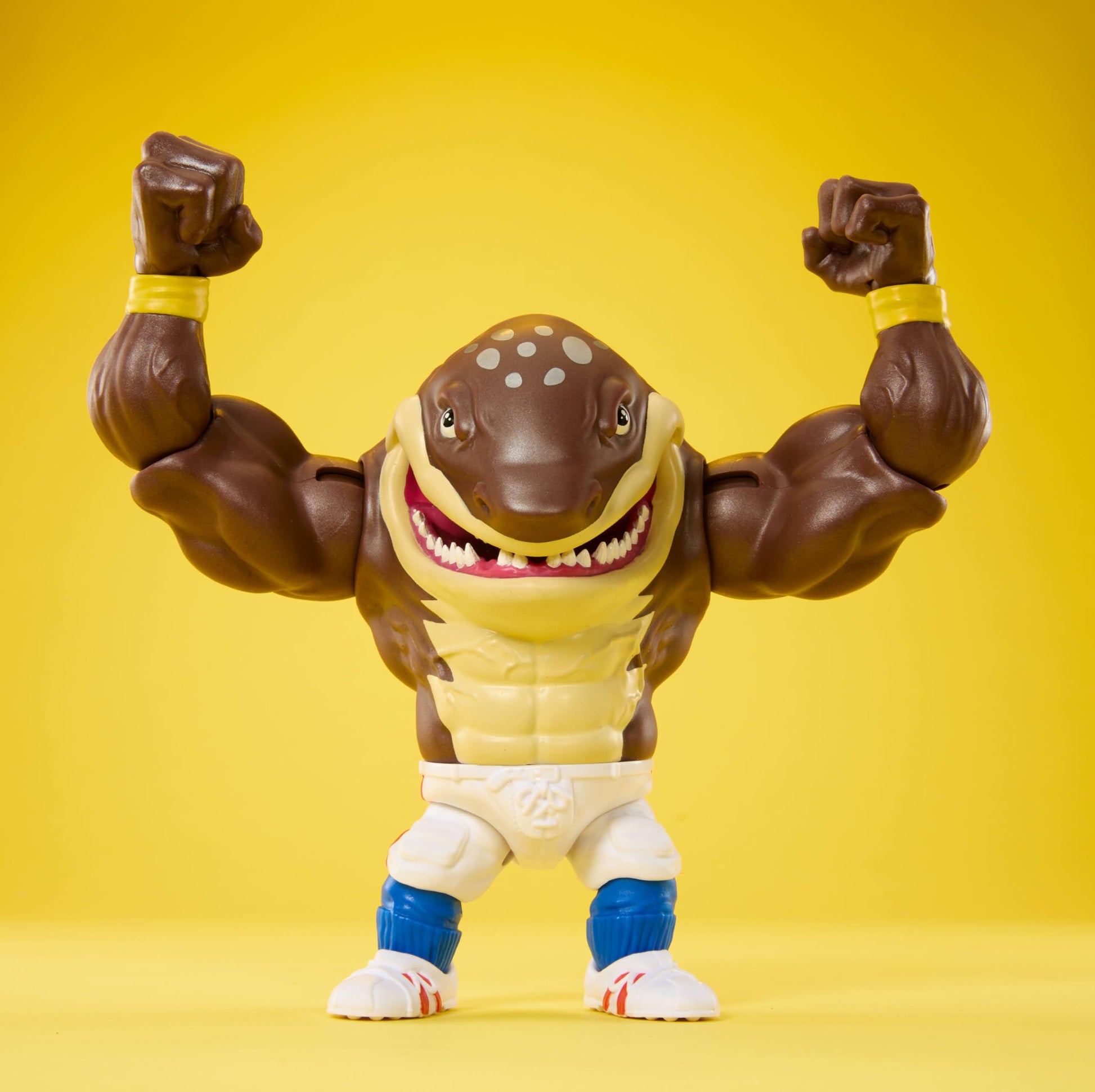 Mattel Street Sharks Action Figure with Bite & Slam Motion, Big Slammu Collectible Toy Inspired by 90s TV Half-Man Half-Shark Hero, 6-Inch