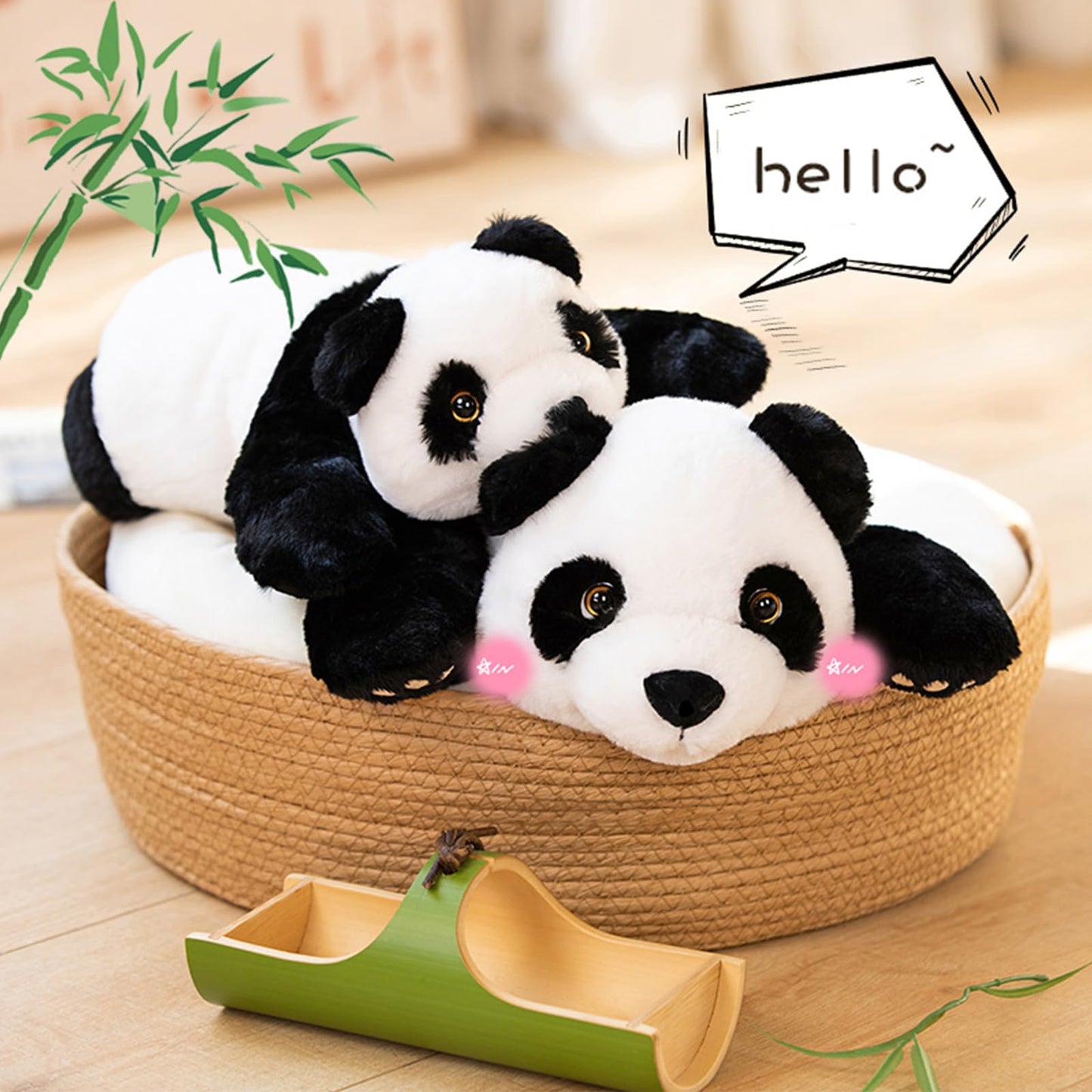 ronivia Weighted Stuffed Animals, Panda Plush Cute Panda Weighted Plush Animals Pillow Toy Gifts for Kids Adults, 15 inch