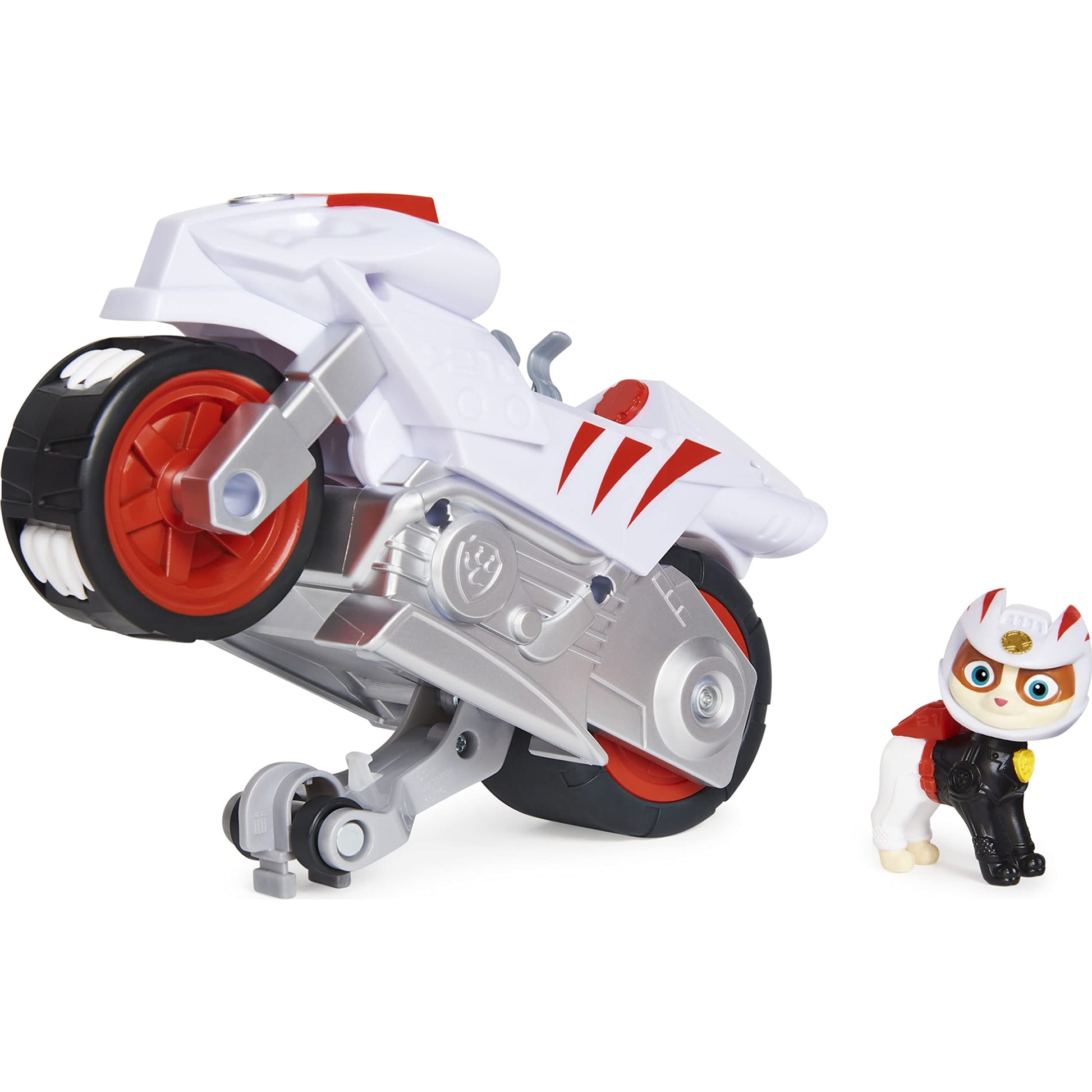 Paw Patrol, Moto Pups Wildcat’s Deluxe Pull Back Motorcycle Vehicle with Wheelie Feature and Figure
