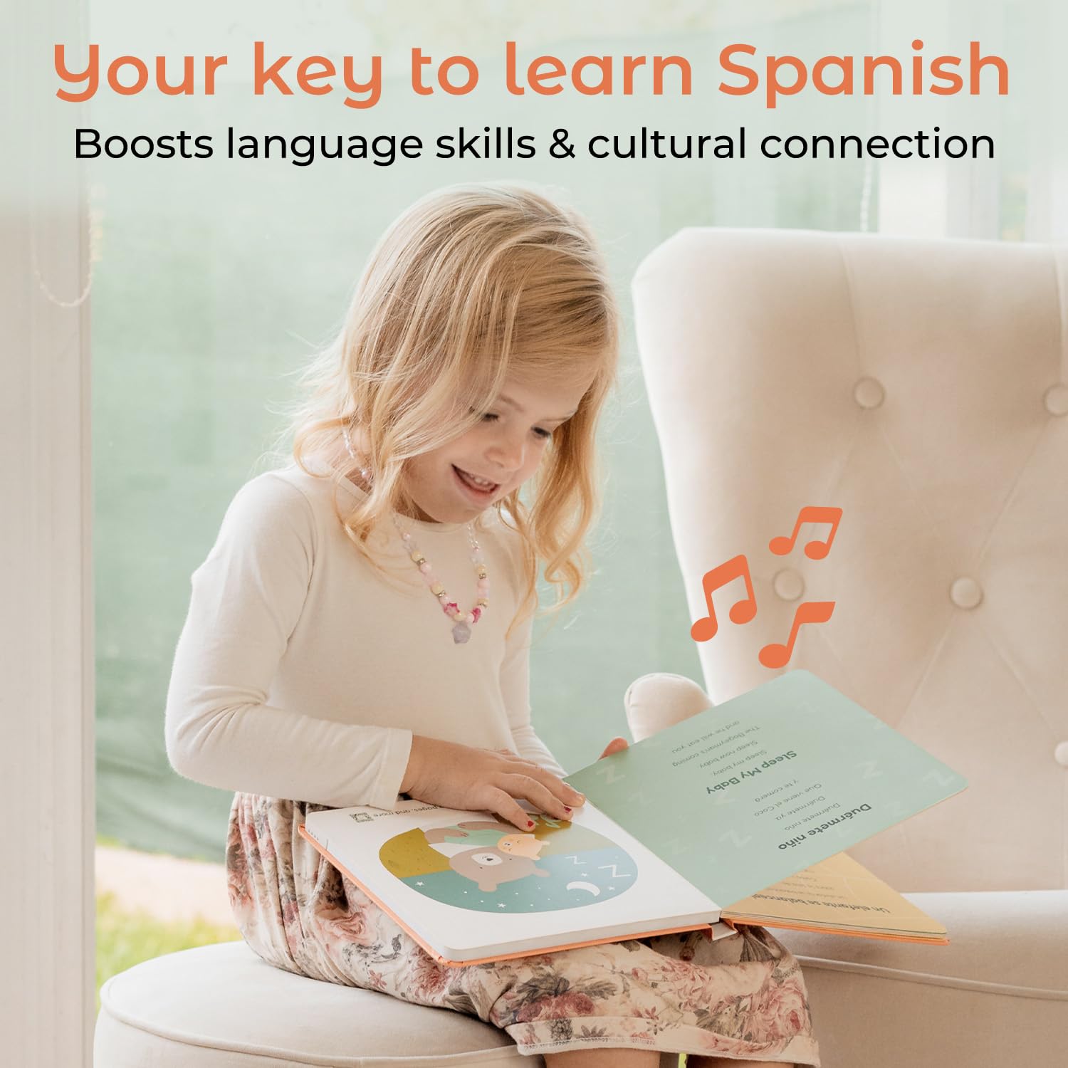 Cali's Books Spanish Book for Toddlers 1-3 - Musical Books for Kids, Interactive Baby Sound Book, Educational Song Learning Toys, Bilingual Music Toy