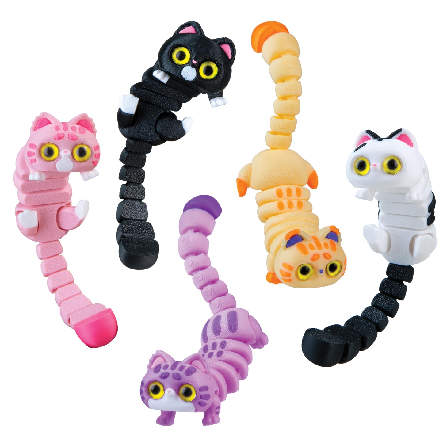 Lana's Life 3D Printed Flexi-Kitty Blind Box Cat Paw (White) - 1 Individual White Cat Paw Containing 1 Randomly Assorted Collectible 3D Printed