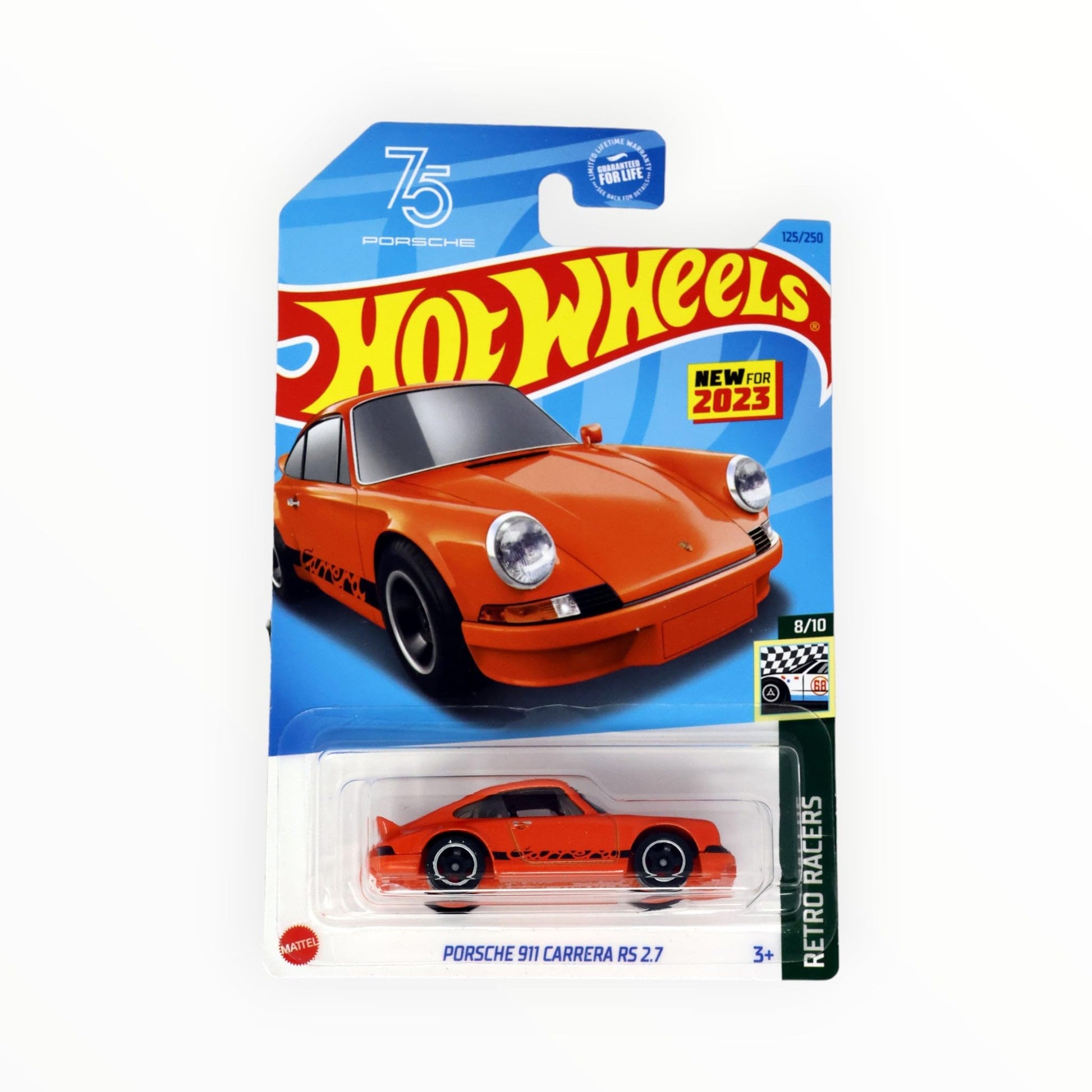 Hot Wheels Porsche 911 Carrera RS 2.7, Retro Racers 8/10 [Orange] 125/250