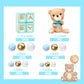 Bear Cake Toppers Mini Bear Cake Decorations Blue Letter Cake Toppers Gold Blue White Pearl Ball for Bear Theme Birthday Supplies (Blue Baby)