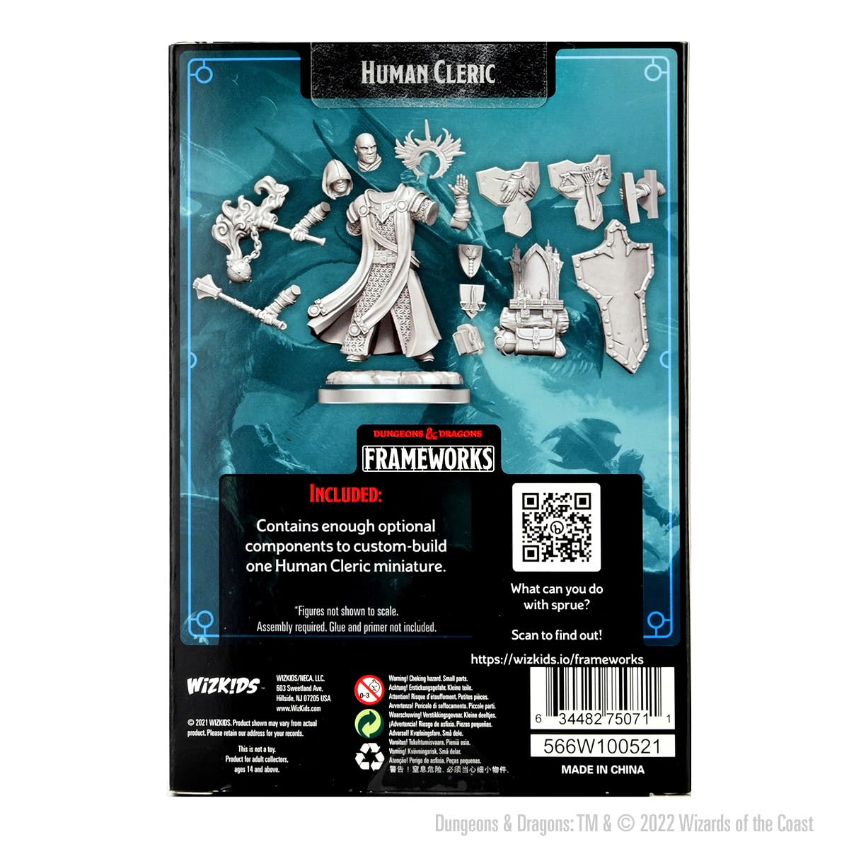 WizKids D&D Frameworks: Human Cleric Male - Unpainted and Unassembled