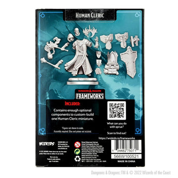 WizKids D&D Frameworks: Human Cleric Male - Unpainted and Unassembled