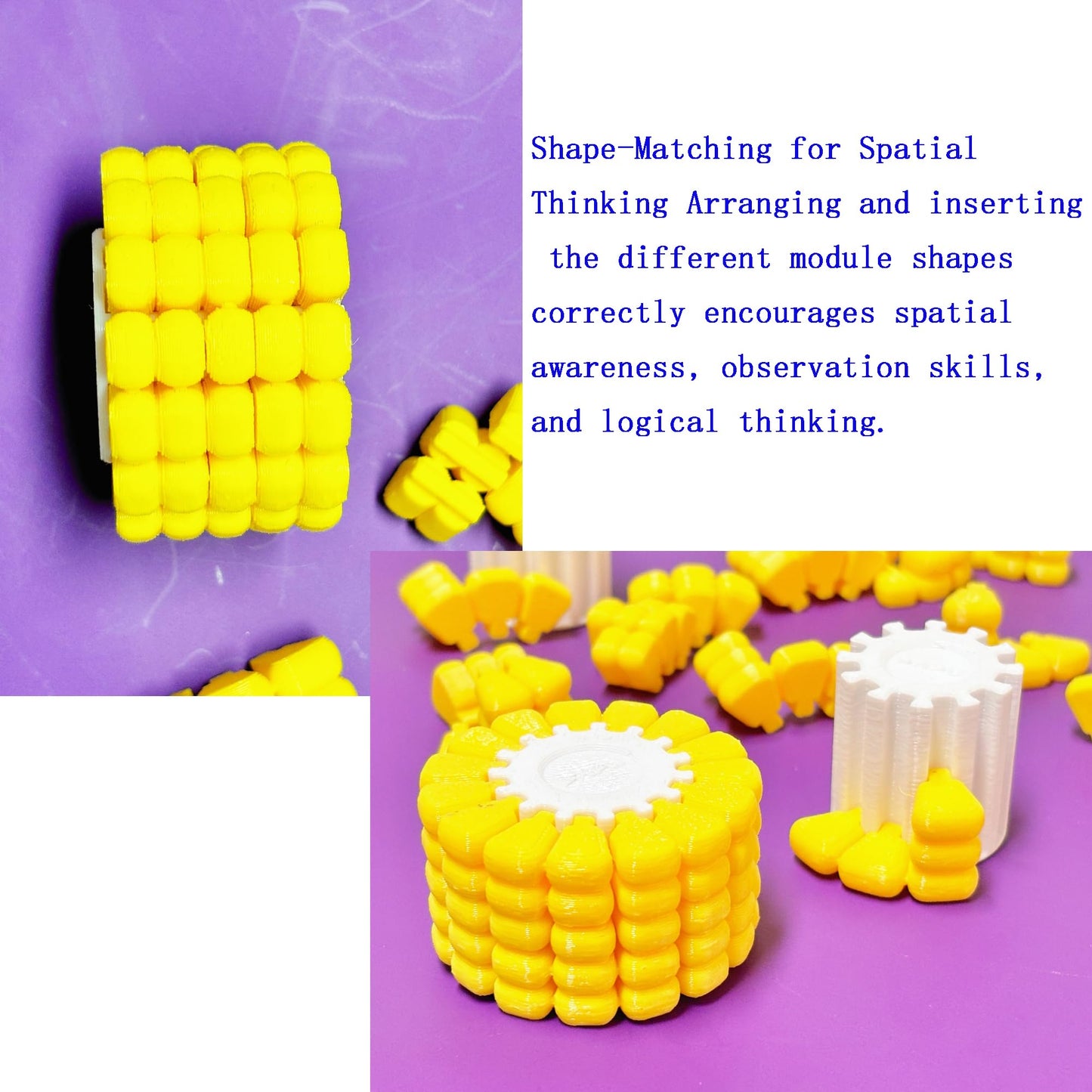 3PCS Creative Plastic Corn 3D Puzzles for Kids (Corn)