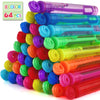 64 Pack Mini Bubble Wands Party Favors, Neon Bulk Birthday Treats for Kids