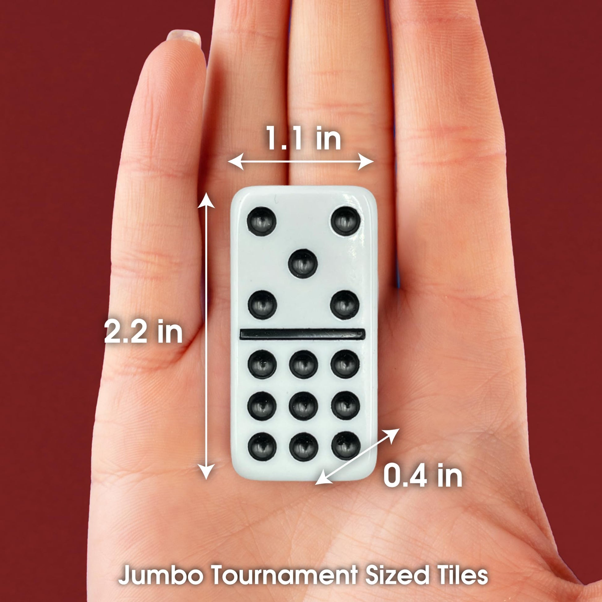 CHH Double Nine Domino Set with 55 Tiles, White