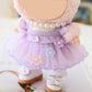 HLIAZJM Clothes for Labubu Doll, 5 Pieces Butterfly Tulle Skirt Purple Outfit Set, Suitable for 15cm & 17cm Dolls