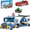 EtrealEli City Police Car, Motorcycle,Truck and Trailer&Helicopter Building Block Sets(509pcs),Police Chase Toy Set,Gift for Kids and audlts