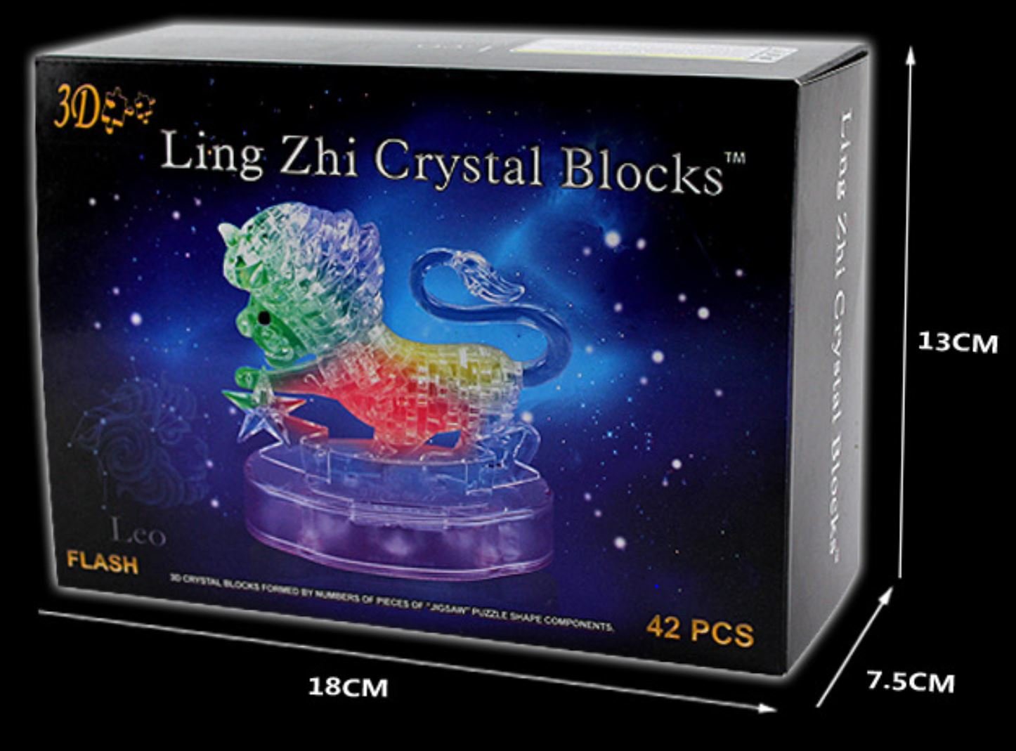 Graces Dawn® Crystal Twelve Constellations Deluxe 3D Puzzle Colorful Crystal Decoration (Leo)