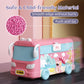 MITCIEN Dollhouse Playset, DIY Pretend Portable Caravan Camper Bus Toy Kit with Little Critters Bunny Dolls Mini Cottage House Set Camping Family Toys