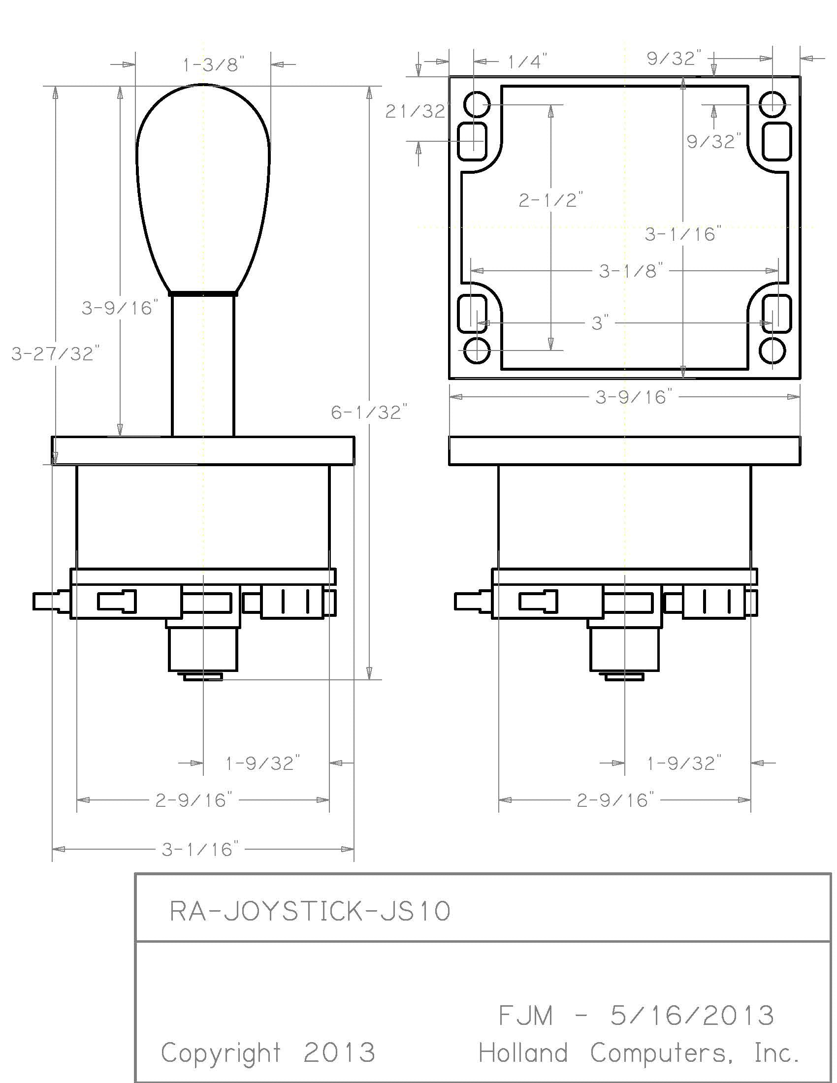 Happ Competition Style Arcade Joystick Black Switchable from 8-Way to 4-Way Operation, Elliptical Bl