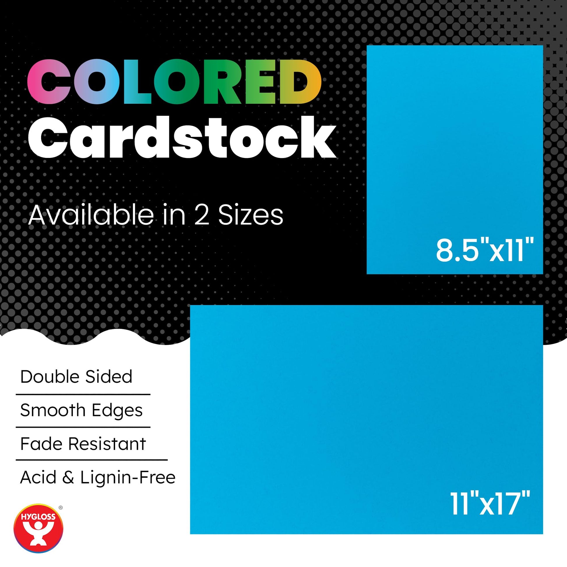 Hygloss Yellow Bright Colored Cardstock - 8.5x11-Inch, 90 Sheets, 65 lb/ 176 gsm, Fade-Resistant, Acid-Free Color Card Stock Paper