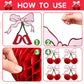 3D Cherry Bow Honeycomb Decorations, 4-Pcs 12 Inch Large Cherry Table Decorations and Cherry On Top Centerpieces, Cherry Decoration for Birthdays