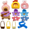 WUEURU Capybara Plush with 11 pcs Clothes & Accessories,11 in Cute Capybara Stuffed Animal Plush Toys,Capybara Doll,Dress Up Cute Plushies