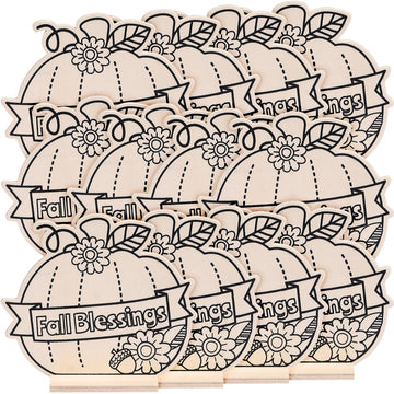 Fun Express CYO Wood Fall Blessings Pumpkin - Craft Kits - 12 Pieces