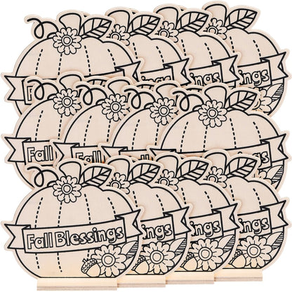 Fun Express CYO Wood Fall Blessings Pumpkin - Craft Kits - 12 Pieces