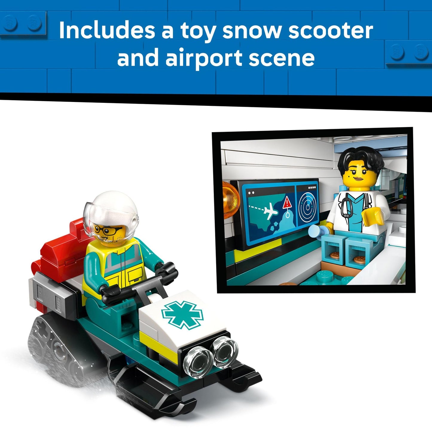 LEGO City Emergency Air Ambulance Airplane Building Toy for Kids - Pretend Play Rescue Airplane Model for Boys & Girls, Ages 6+ - Building Blocks