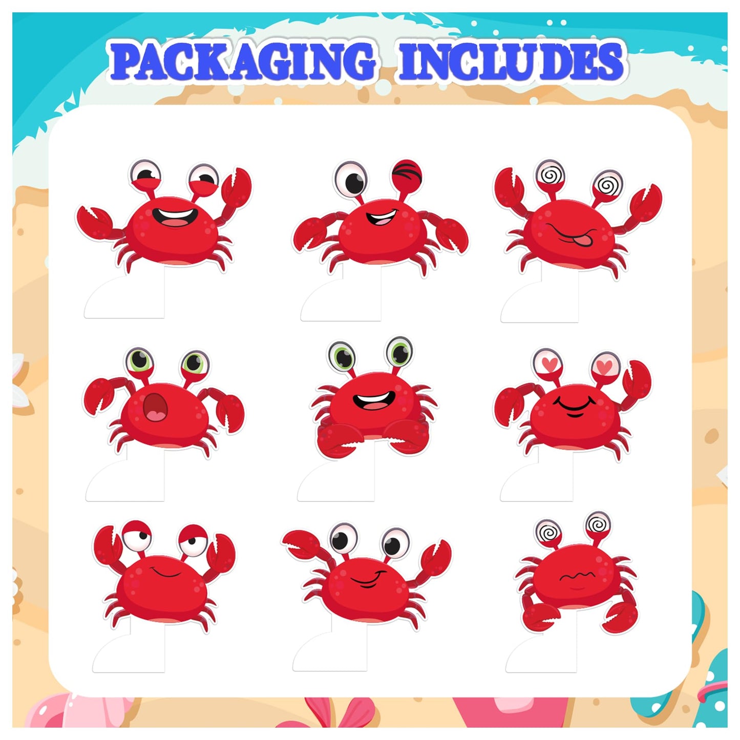 9 Pcs Crab Honeycomb Centerpieces Crab Table Decorations Table Toppers Crab Party Supplies for Crab Birthday Party Decorations Ocean Party