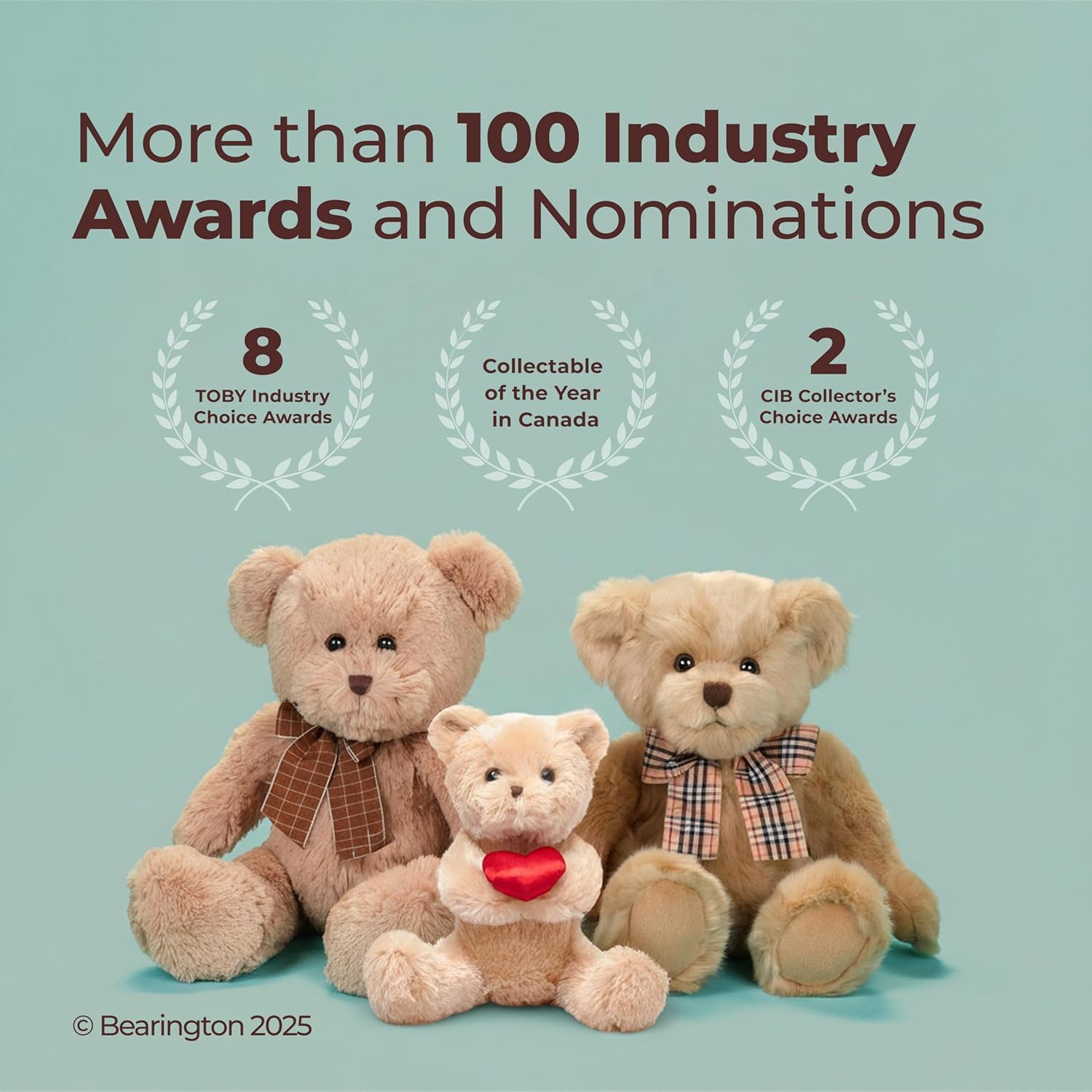 Bearington Remington Teddy Bear - 9.5" Soft and Cuddly Valentines Day Stuffed Animals - Adorable Bear Stuffed Animal Plush Gift