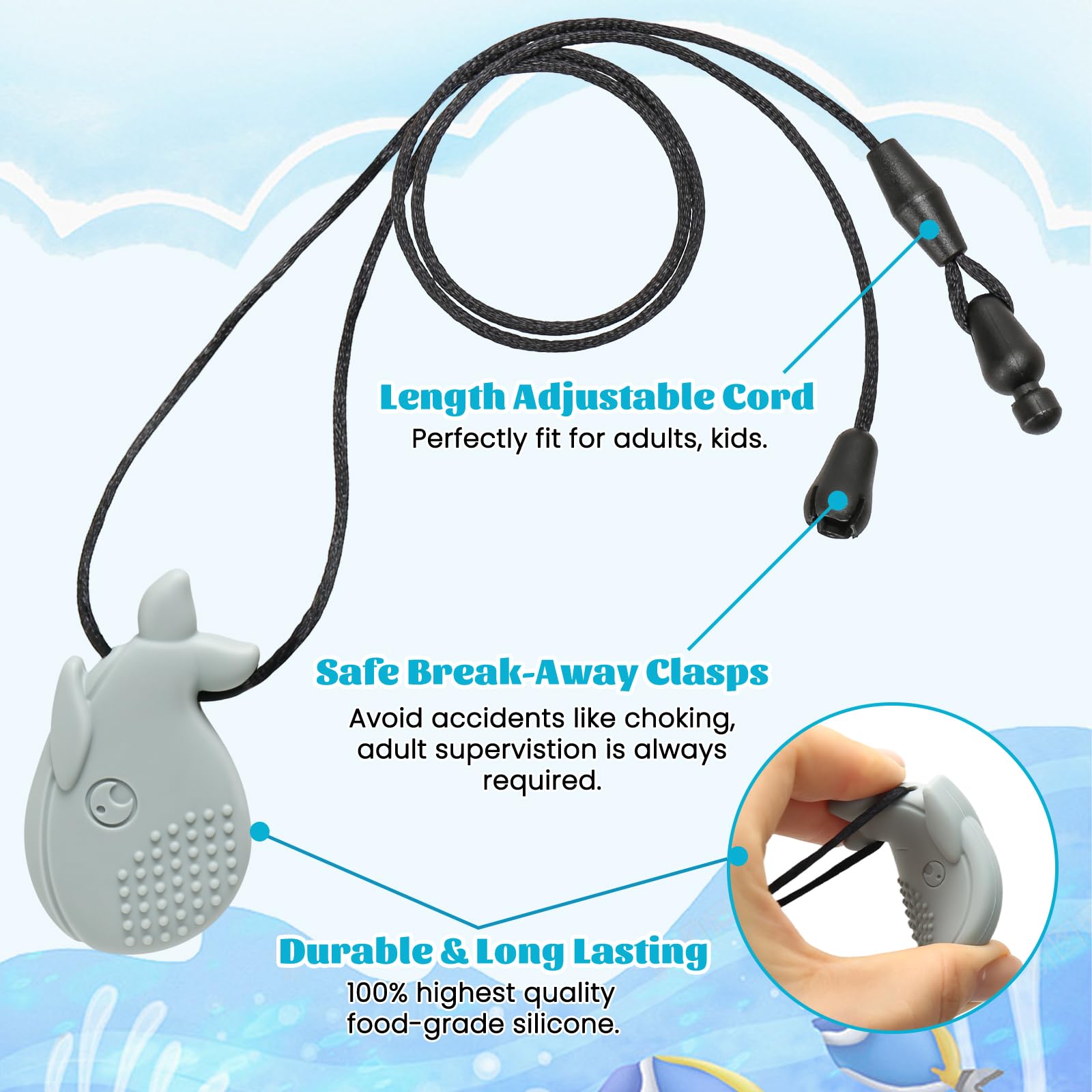Suhunide Chew Necklaces for Sensory Kids - Specially Designed for Autism