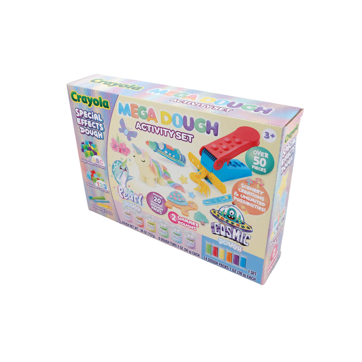 Crayola Silly Scents Mega Dough Activity Kit - Fidget Toys & Sensory Toys for Kids - 50+ Pieces Including Scented Dough, Alphabet & Number Cutters -