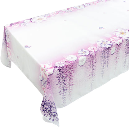 Cheerland Lavender Tablecloth Purple Floral Party Decorations Coming of Age Quinceanera Princess Theme Fabric Spring Table Cover Girls Birthday Hen