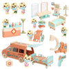 BananMelonBM Cat Dolls Doctor Pet Pretend Play Toys, Figures Playset Toy, Hospital and Ambulance Toy with Lights and Sound, Educational Toys, Gift