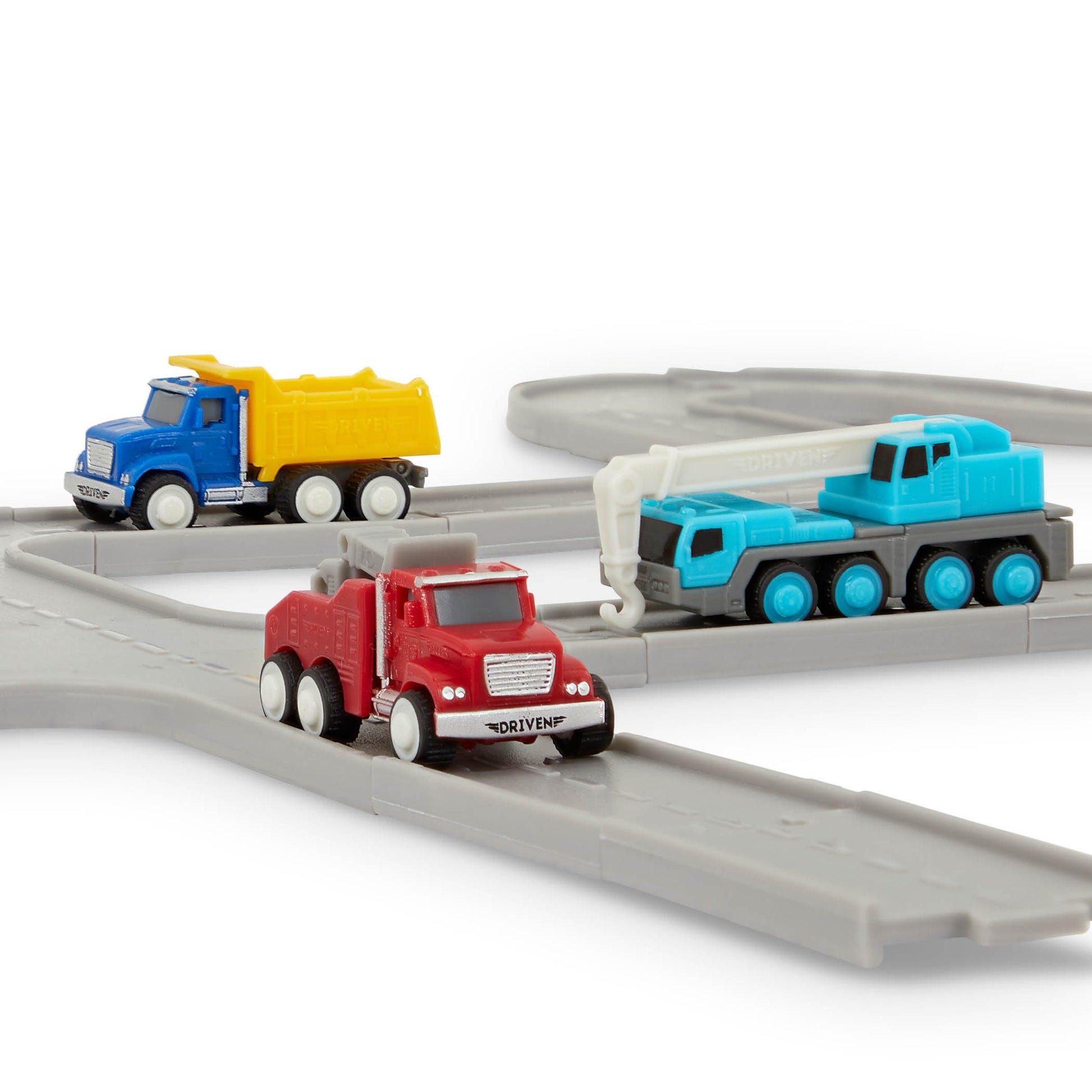 DRIVEN by Battat Pocket Pack Playset, 61-Piece Mini Car Track Toy, Mix