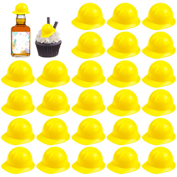 Mini Yellow Construction Hat Plastic Mini Construction Party Toy