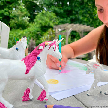 Safari Ltd. Pink Unicorn Figurine - Realistic Hand-Painted 5.5" Fantasy Themed Plastic Figure - Educational Toy for Boys, Girls & Kids Age 3+