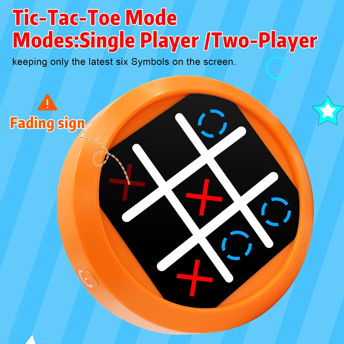 FortiTrust 4-in-1 Tic Tac Toe Game, Handheld Games Electronic Portable Travel Games for Kids Ages 3+ and Adults, Board Games Toddler Games for Brain