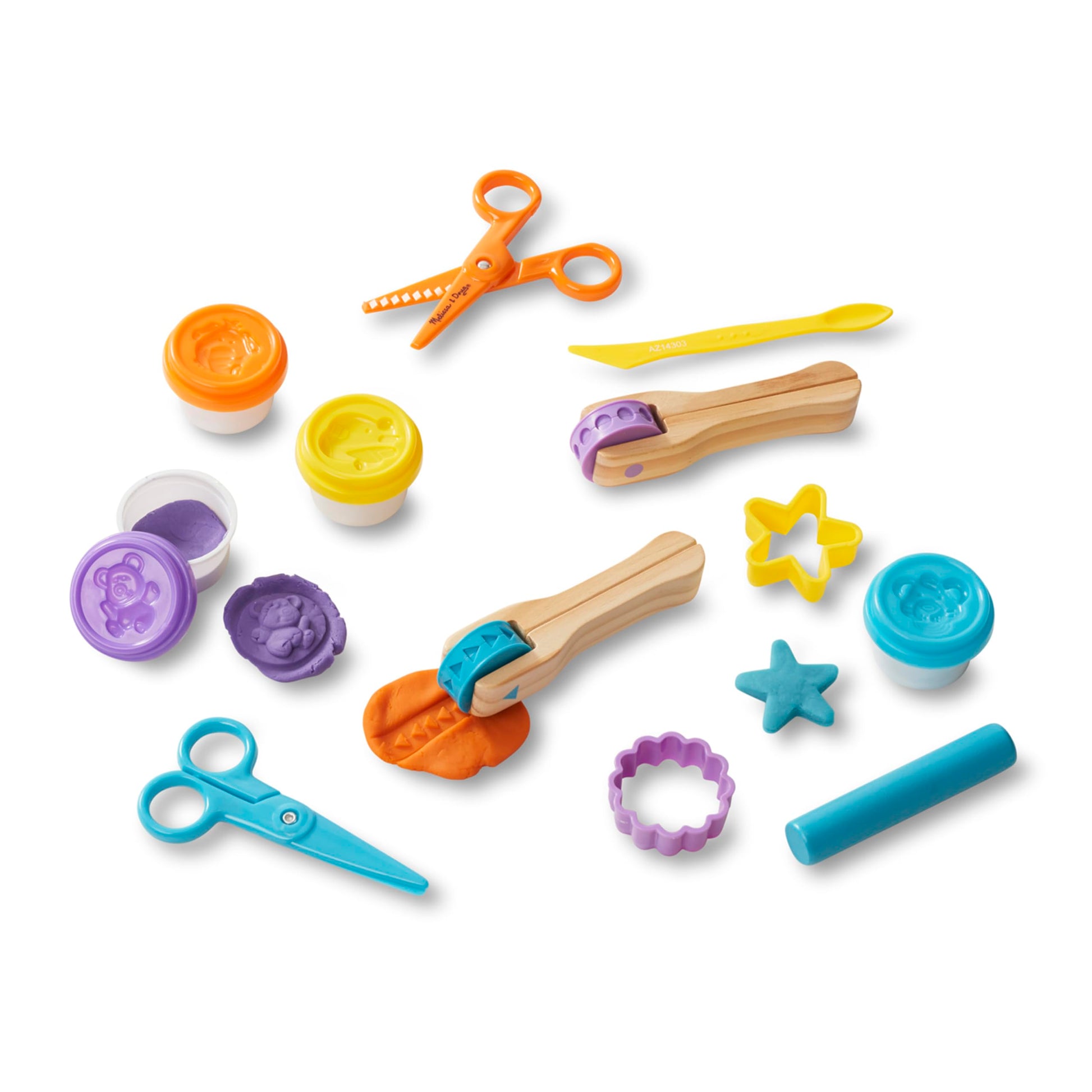 Melissa & Doug Created by Me! Cut, Sculpt, and Roll Modeling Dough Kit with 8 Tools and 4 Colors of Modeling Dough