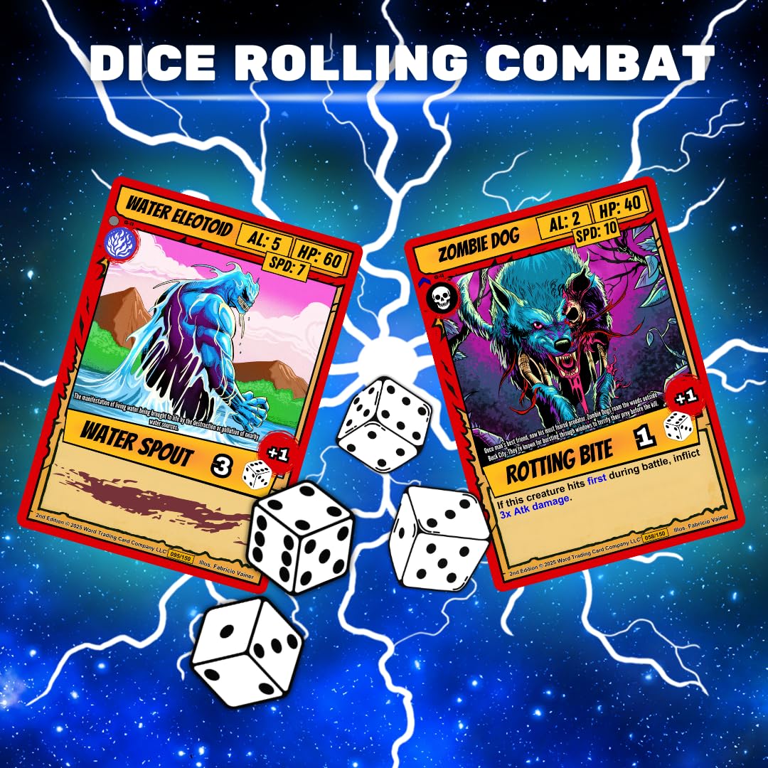 Ward TCG: Booster Pack Undead Invasion (Gen 2)- Remastered - Intense Dice Battles - Retro Art - Legendary Card Collecting (Booster Pack Includes 12