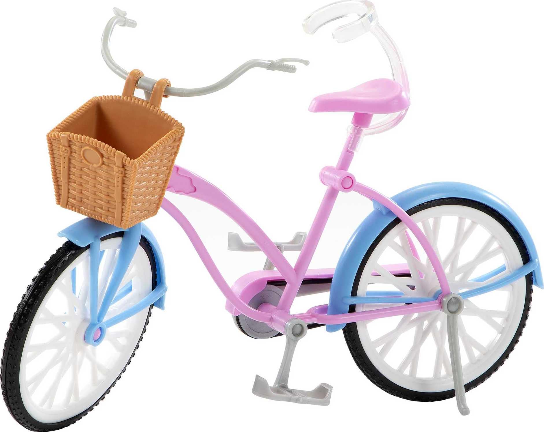 Barbie Doll and Bike Playset with Doll (11.5 in, Blonde), Bicycle with Rolling Wheels & Water Bottle Accessory, Gift for 3 to 7 Year Olds