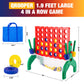Qrooper 1.9 Feet Giant 4 in A Row Game, Jumbo 4-to-Score Connect Game Set for Kids & Adults Outdoor Yard, Lawn & Indoor Floor Play, Family Game Night