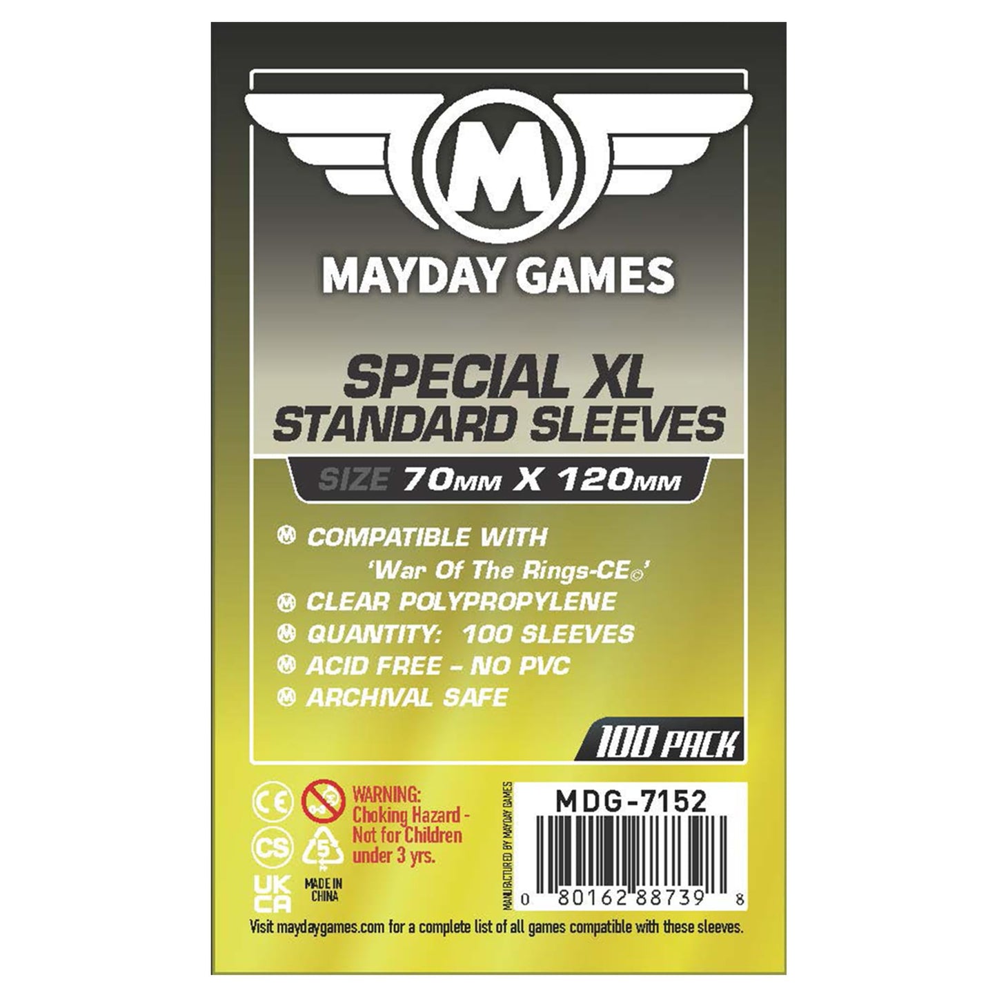 MayDay Games Tarot Card Sleeves 70x120mm - 100 Standard Clear Protectors, Perfect Fit Board Game Card Sleeves, 40 Micron, 100 Per Pack - MDG-7152