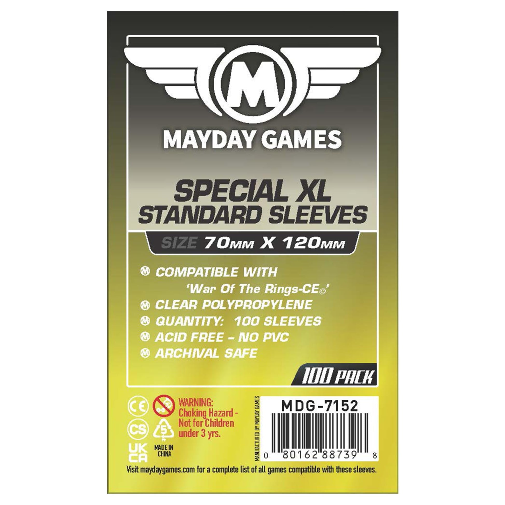 MayDay Games Tarot Card Sleeves 70x120mm - 100 Standard Clear Protectors, Perfect Fit Board Game Card Sleeves, 40 Micron, 100 Per Pack - MDG-7152