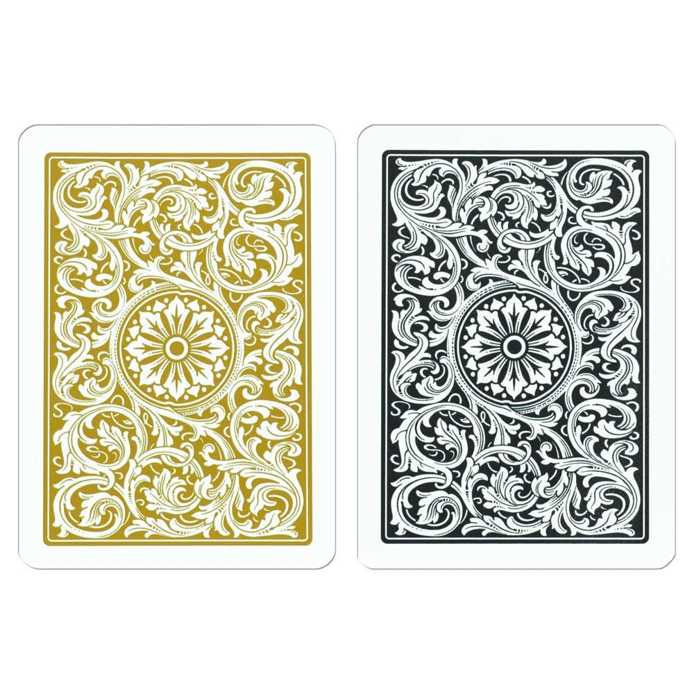 Copag 1546 Design 100% Plastic Playing Cards, Poker Size (Standard) Black/Gold (Jumbo Index, 6 Sets)