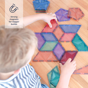 CONNETIX Magnetic Tiles Pastel Shape Expansion Pack, 48 Pieces
