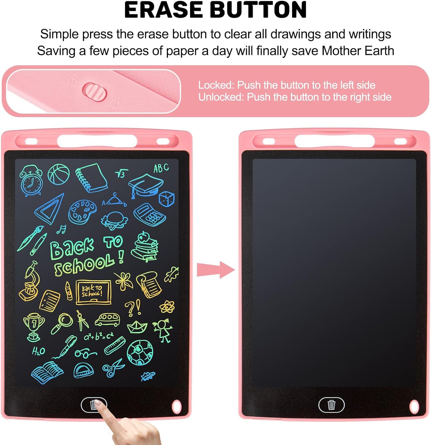 LCD Writing Tablet, 2 Packs Drawing Pads for Kids 3 4 5 6 Years Old 8.5 Inch Colorful Lines Doodle Scribble Boards Educational Toys for Boys Girls