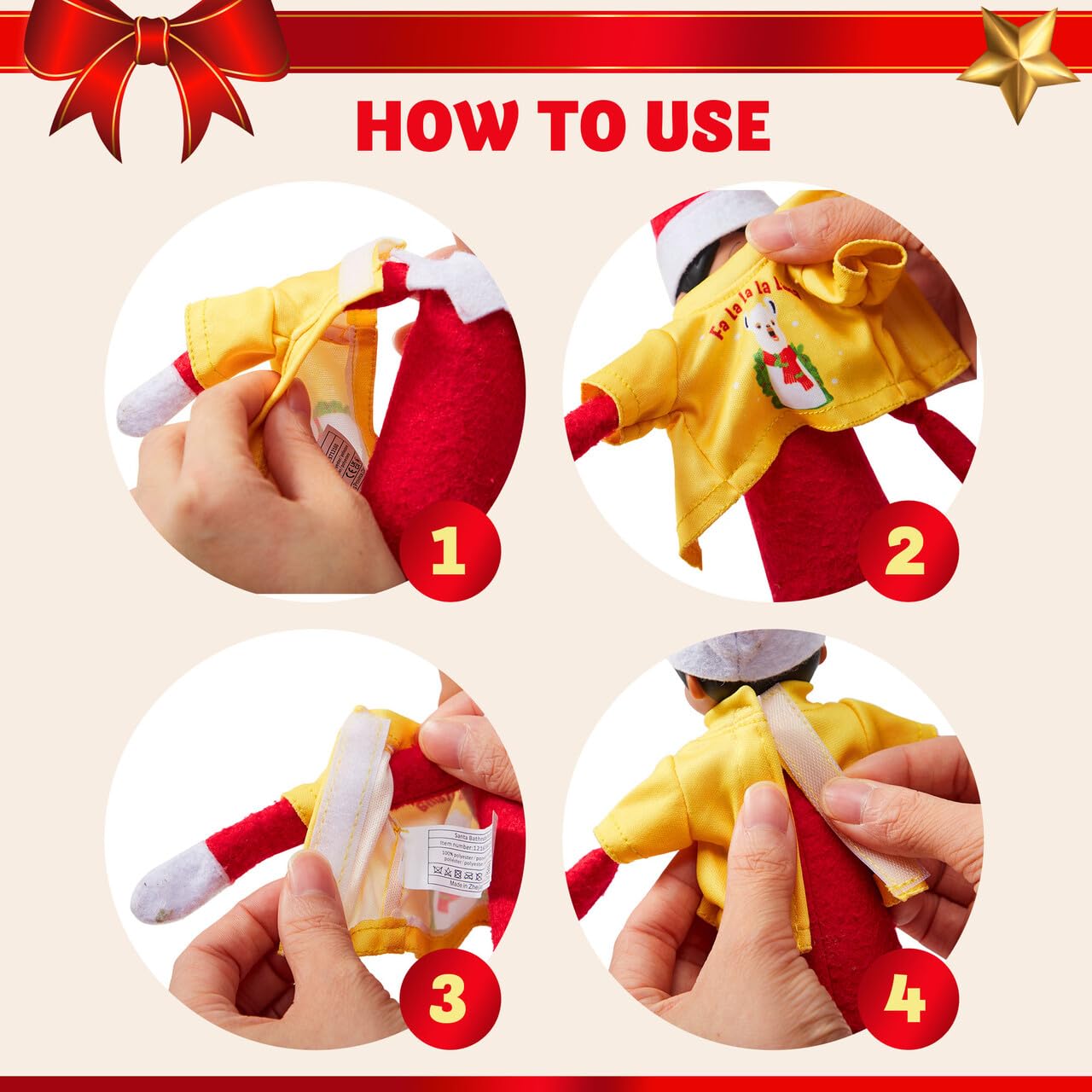 JOYIN 4 Packs Xmas Clothing for Doll Stylish Tshirt Doll Clothing Set, Christmas Decorations, and Holiday Specials