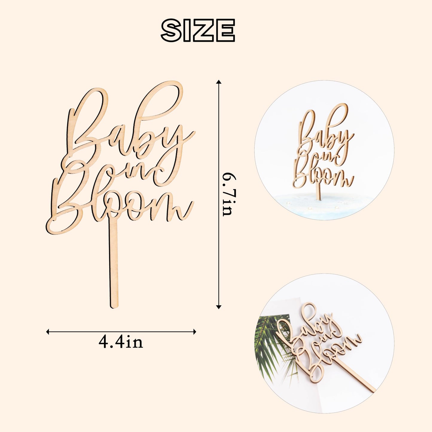 ZAIBIANHAO Baby in Bloom Cake Topper