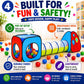 Kiddey Tunnel and Ball Pit Play Tent | 3pc Pop Up Toddler Gym Tunnels with Tents for Kids, Toddlers, Infants Boys & Girls | Indoor & Outdoor Gift Game