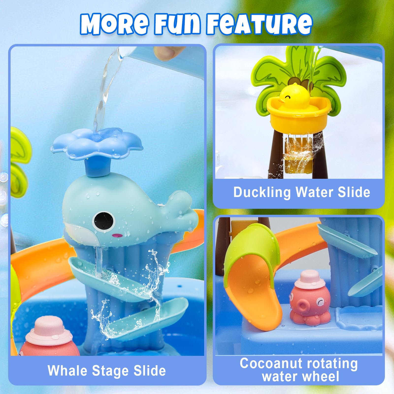 2026 Upgraded Water Table for Toddlers 1-3, Toddler Water Table with Automatic Water Cycle System, Water Table for Toddlers Fishing Kitchen, Role-Play