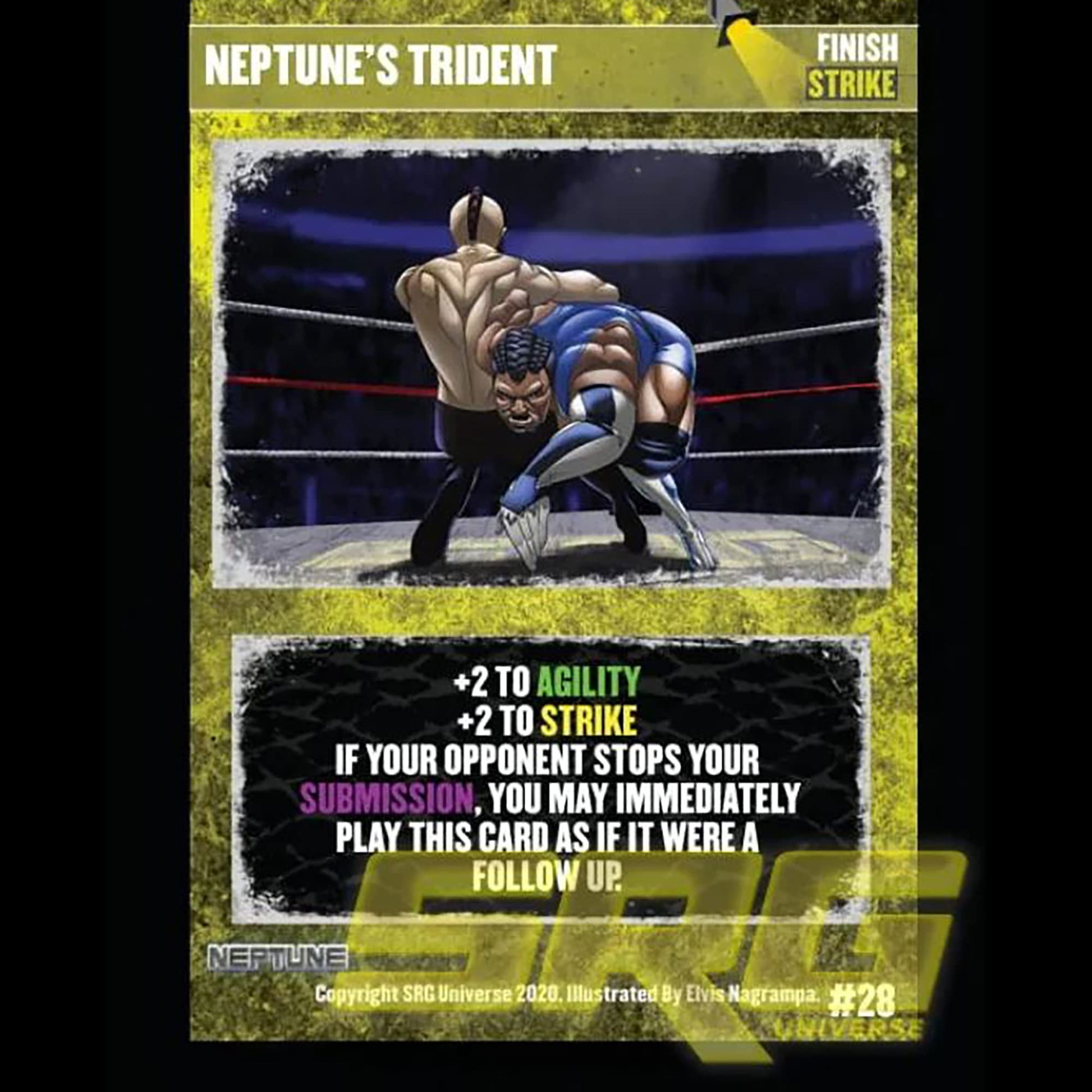 GTS Distribution Supershow Cosmic Crusader: Neptune - Wrestling Card and Dice Game. SRG Structure Deck. Ages 12+, 2-6 Players, 10 Min Game Play