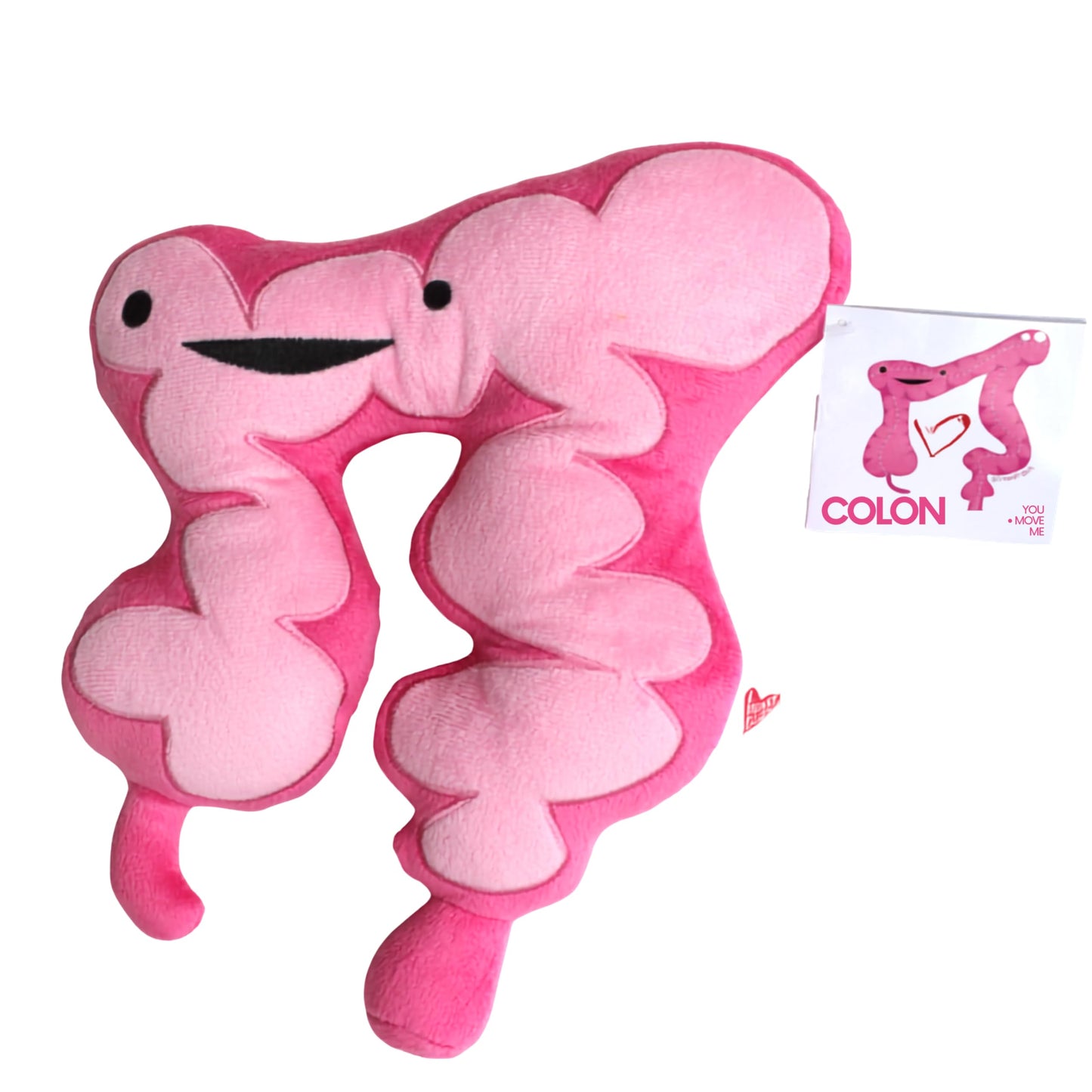 I Heart Guts Colon Plush - 11" Cute Digestive System Plushie for Cancer Awareness, Surgery Recovery & Get Well Recovery Gift, Soft Anatomy Plushie