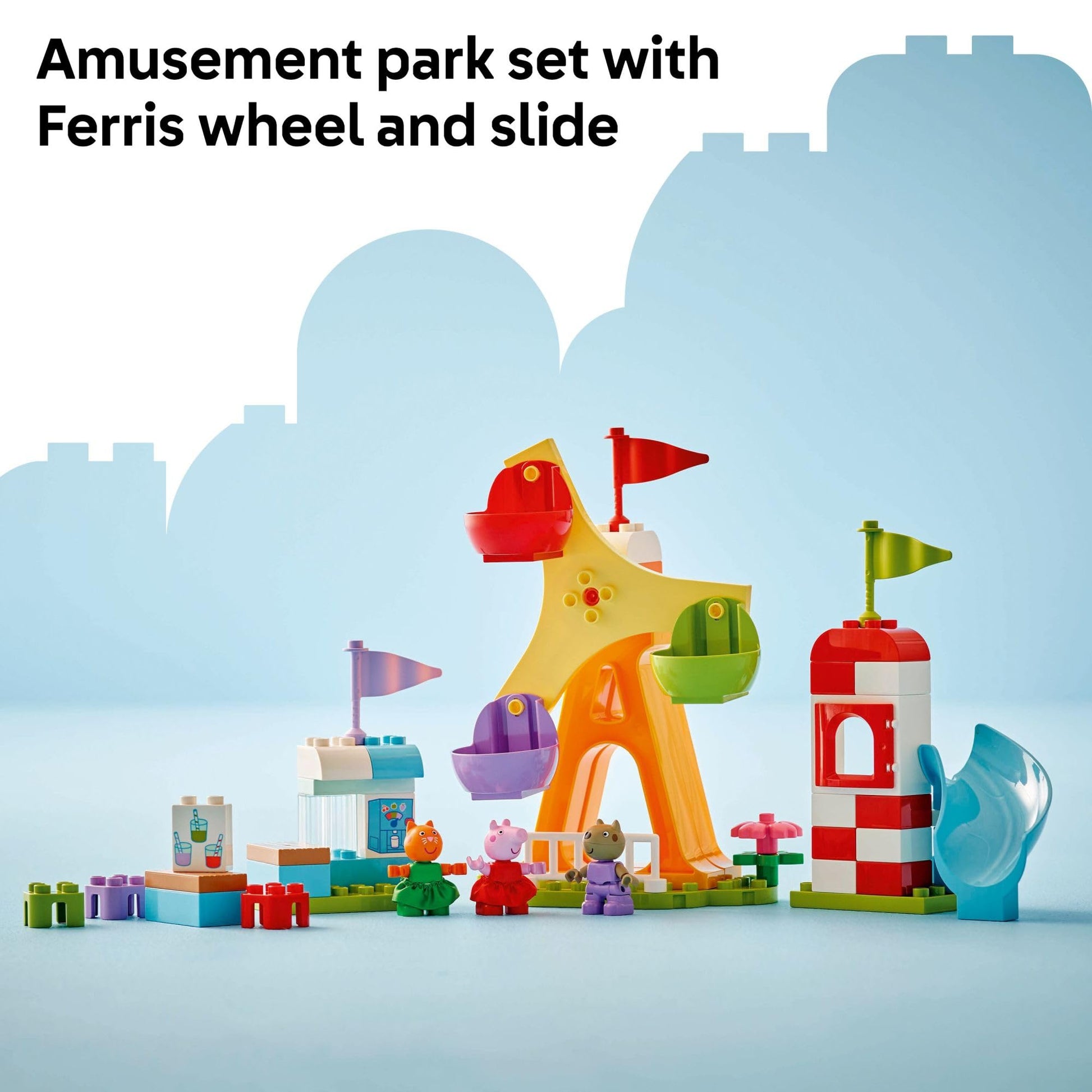 LEGO DUPLO Peppa Pig Funfair Toddler Toy - Sensory Toy Featuring Peppa Pig - Fun Gift for 2+ Year Old Boy or Girl - Helps Preschoolers Develop Color